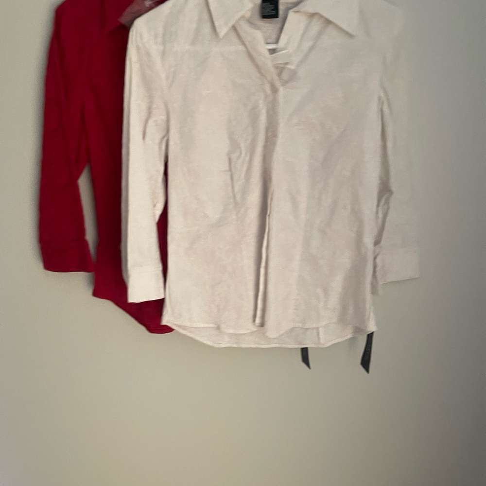 2 NWT Autograph White and Red Textured Shirts